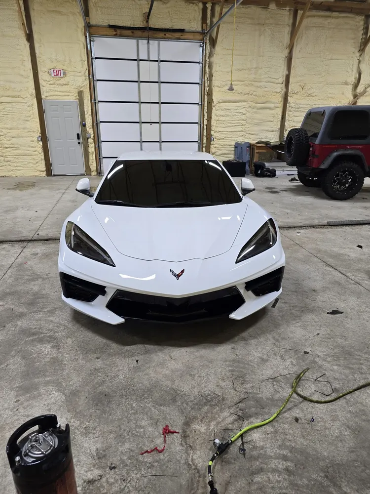 Freshly tinted Corvette at Compton's Customs